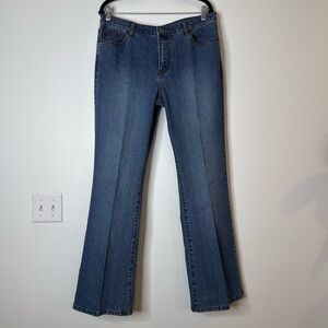 Venezia | Blue Denim Creased Flare Jeans 16 Tall